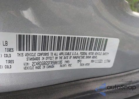 2015 Dodge Grand Caravan Se from USA, damaged, VIN 2C4RDGBG5FR580195